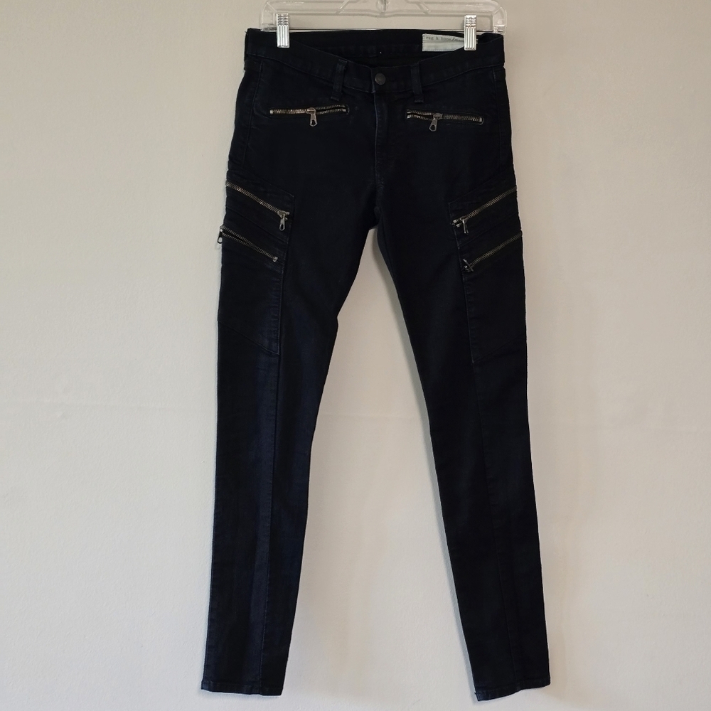 Rag & Bone lariat jean-midnig skinny cargo jeans color black